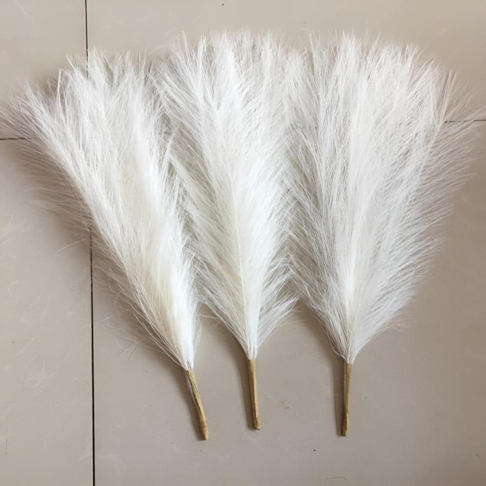 GracePlume | Decorative Stems – Elegant Faux Pampas Set of 3 for Modern Spaces