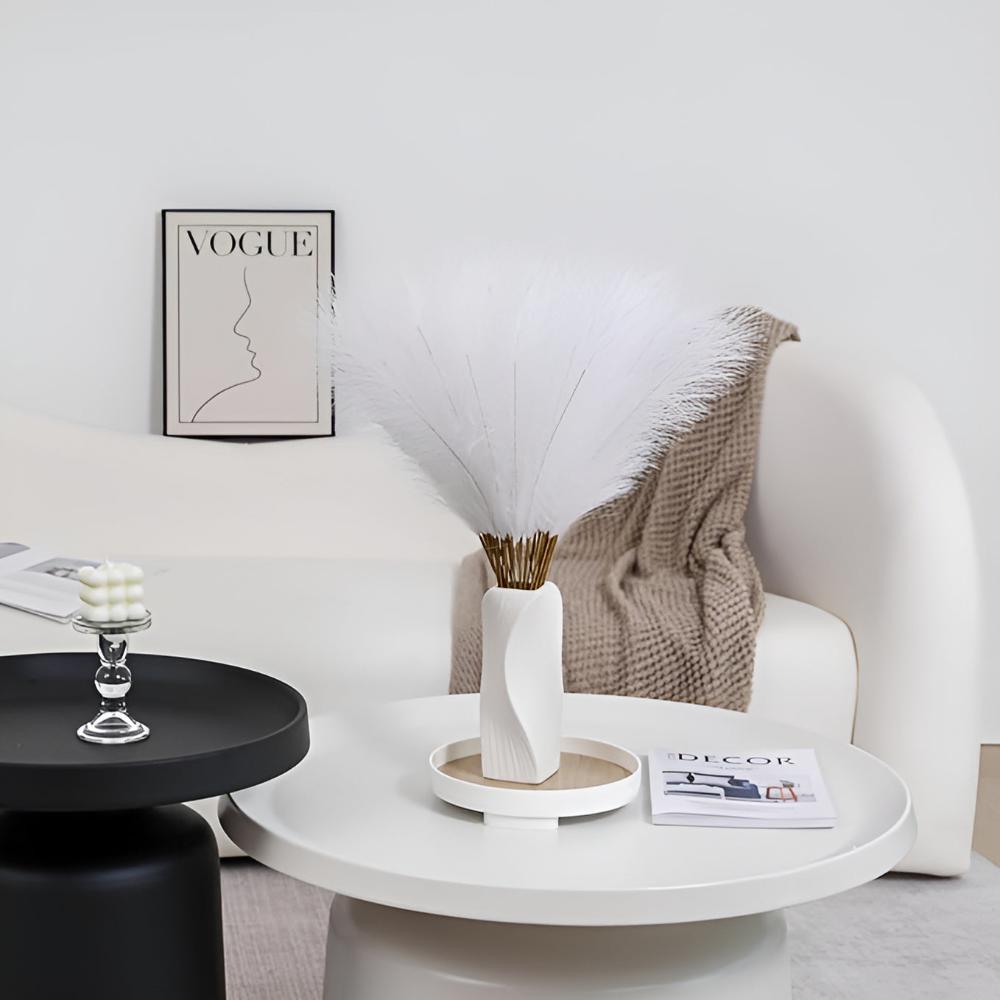 GracePlume | Decorative Stems – Elegant Faux Pampas Set of 3 for Modern Spaces