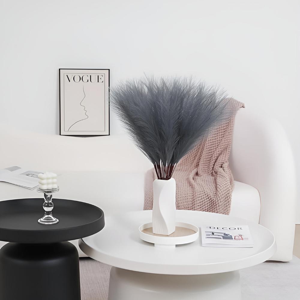 GracePlume | Decorative Stems – Elegant Faux Pampas Set of 3 for Modern Spaces