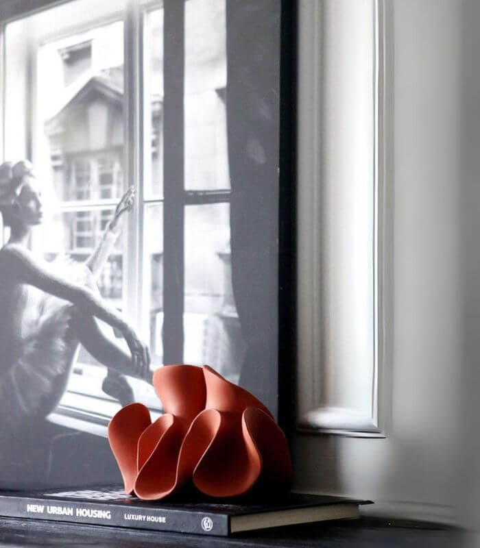 CoralBloom | Terracotta-Red Resin Coral Sculpture