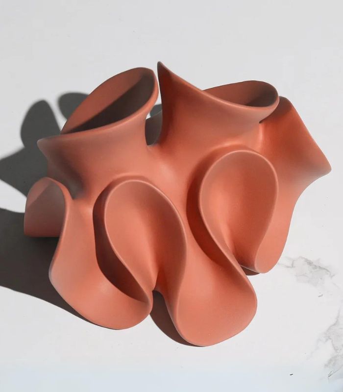 CoralBloom | Terracotta-Red Resin Coral Sculpture