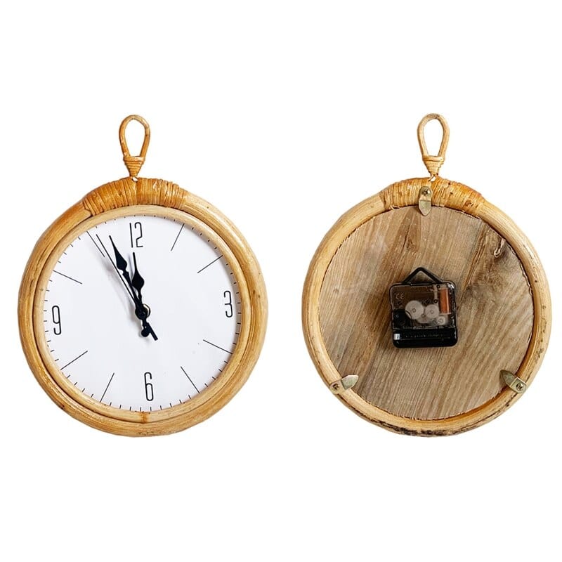 TerraNest | Boho Rattan Wall Clock