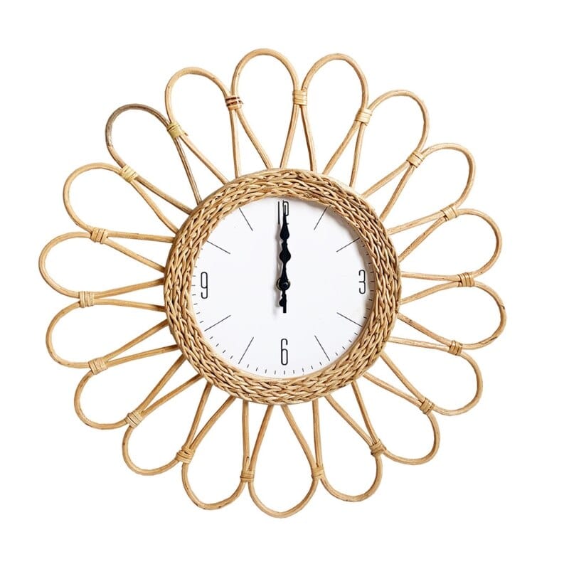 TerraNest | Boho Rattan Wall Clock