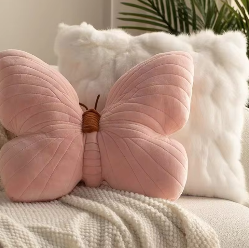 Butterfly Plush Cushion | Soft, Whimsical Accent