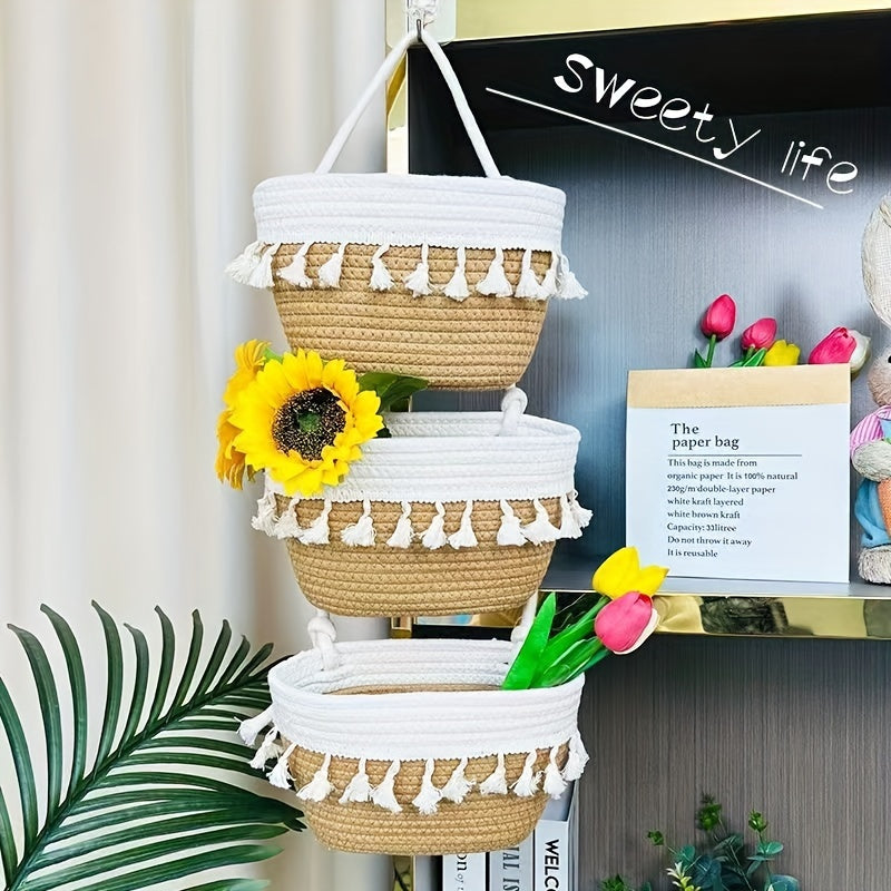 LoomCraft | 3-Tier Hanging Storage Basket
