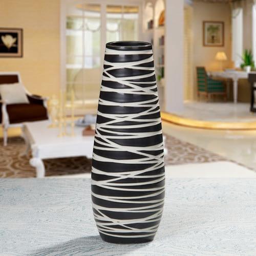 Contrast Elegance | Geometric Abstract Vases