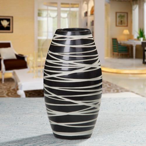 Contrast Elegance | Geometric Abstract Vases