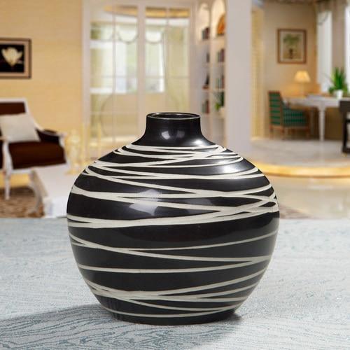 Contrast Elegance | Geometric Abstract Vases