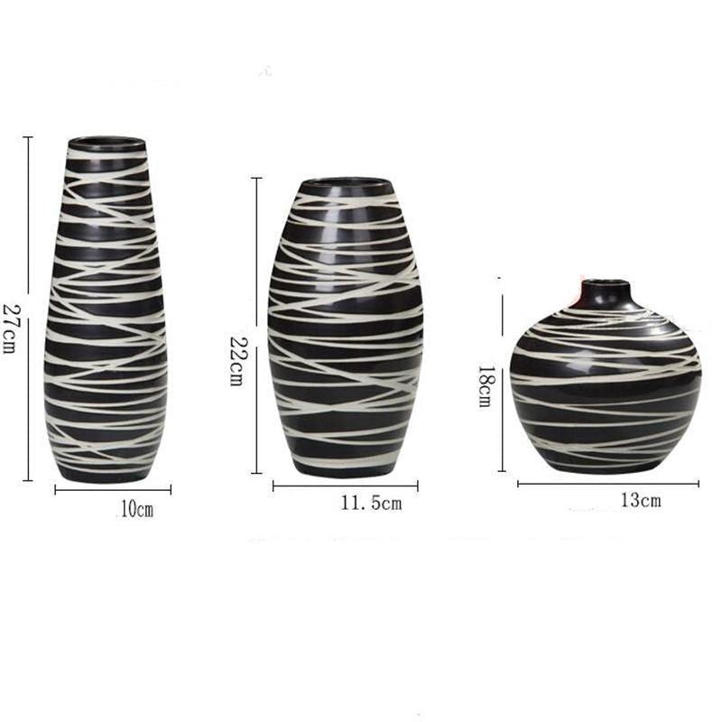 Contrast Elegance | Geometric Abstract Vases