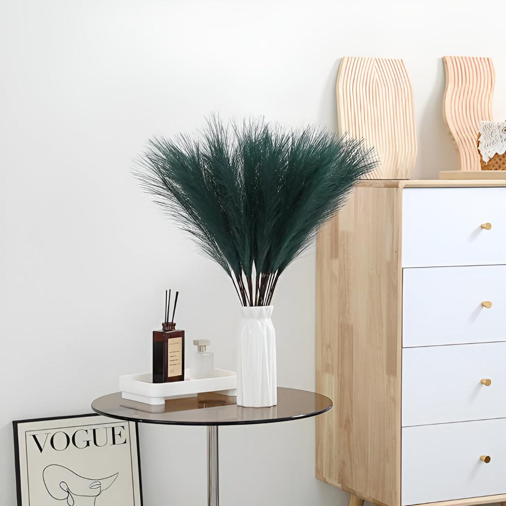 GracePlume | Decorative Stems – Elegant Faux Pampas Set of 3 for Modern Spaces