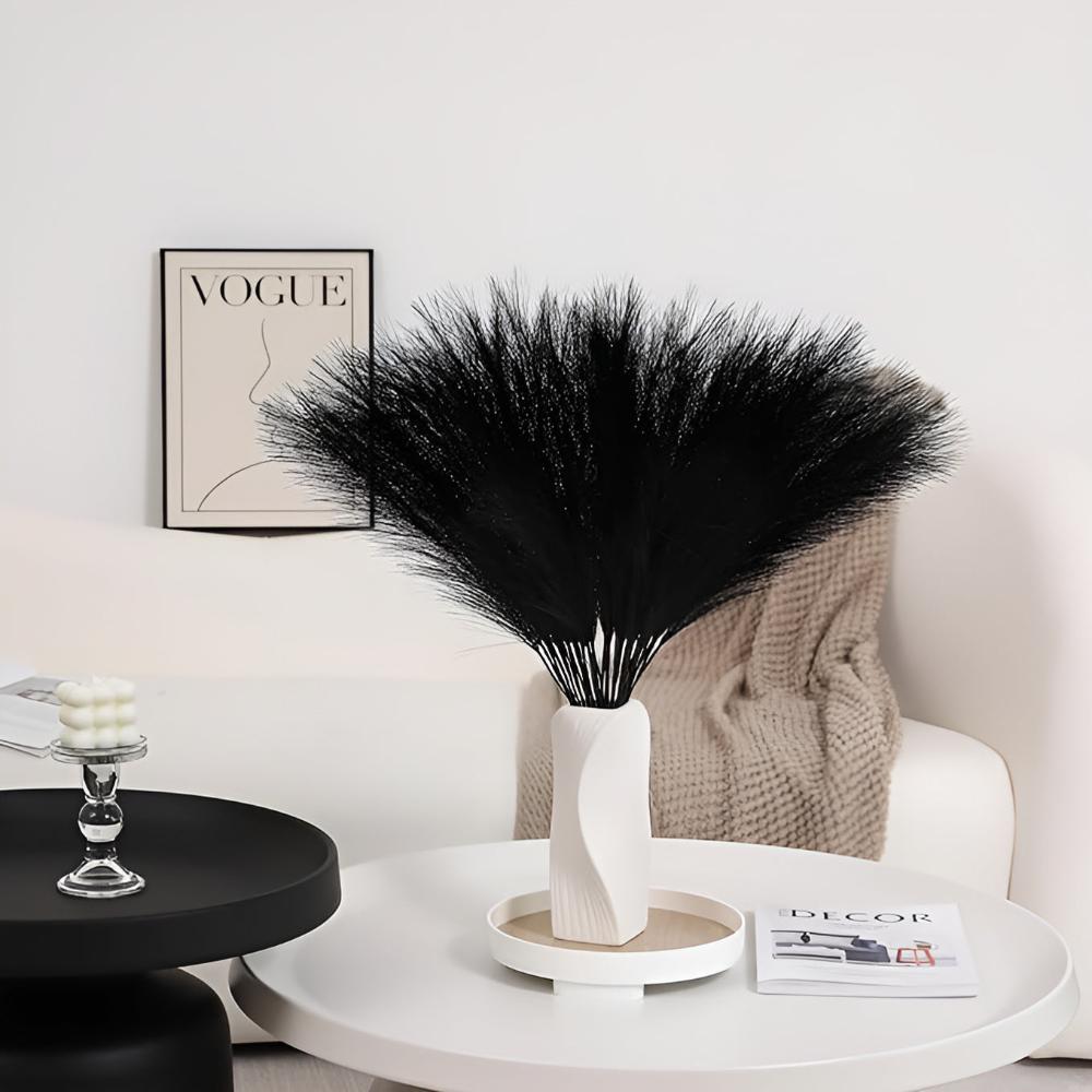 GracePlume | Decorative Stems – Elegant Faux Pampas Set of 3 for Modern Spaces