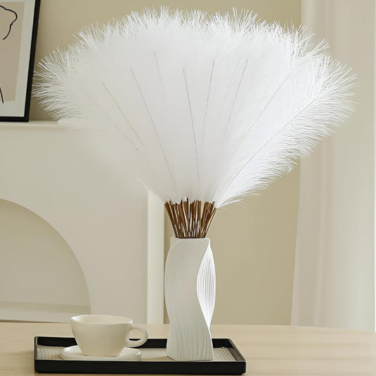GracePlume | Decorative Stems – Elegant Faux Pampas Set of 3 for Modern Spaces