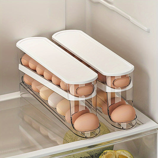 RollEgg | Space-Saving Clear Plastic Egg Dispenser