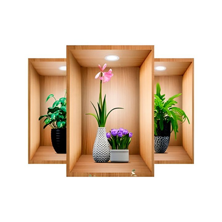 FloralWall | 3D Flower Vase Wall Sticker Set