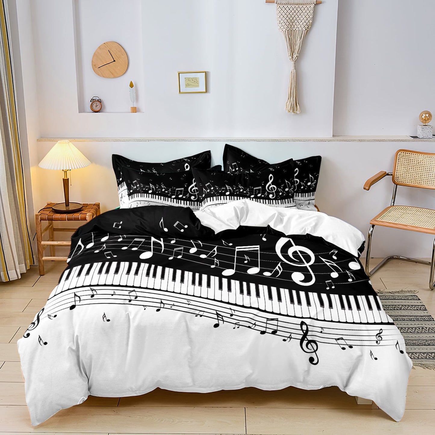 Melodia Harmony | Musical Piano Notes Duvet Cover Bedding Set