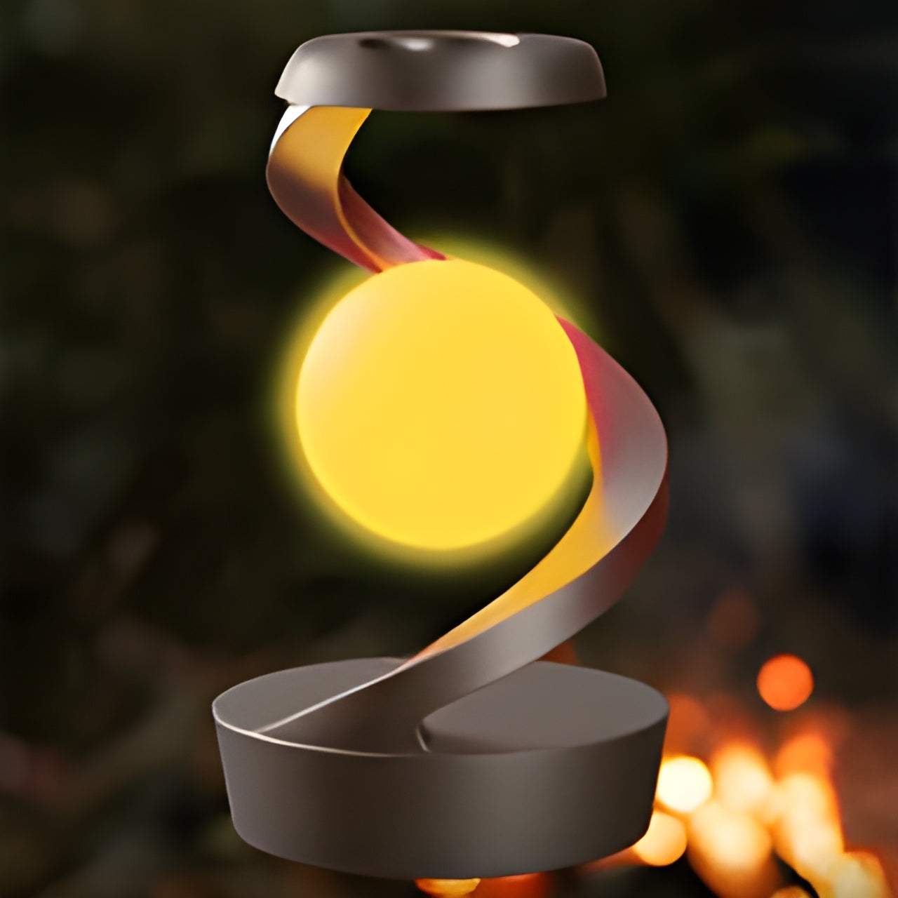 LevitaGlow | Floating Lamp with Rotating LED Light & Wireless Charging Base