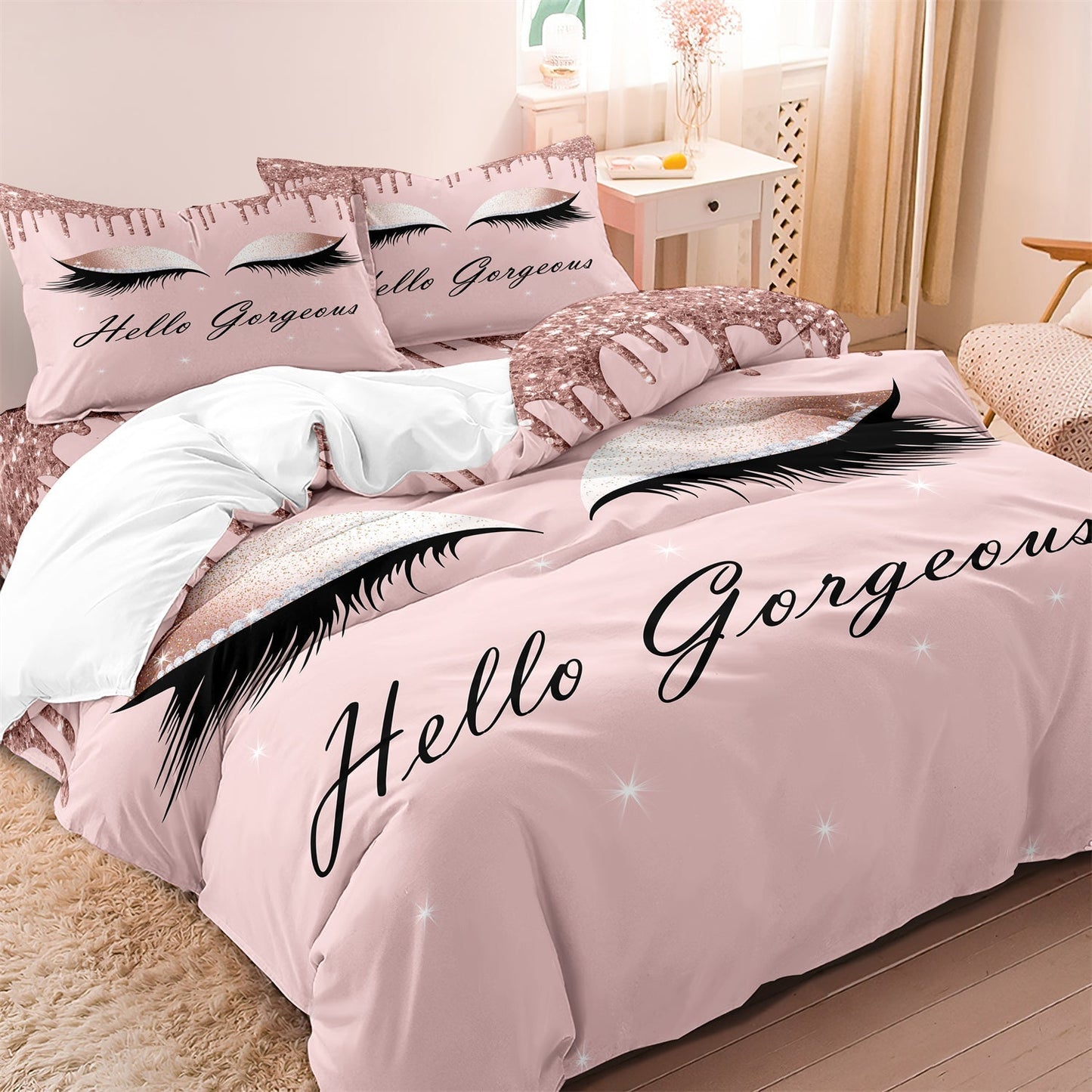 LushLashes | Chic Eyelash Print Duvet Cover Set