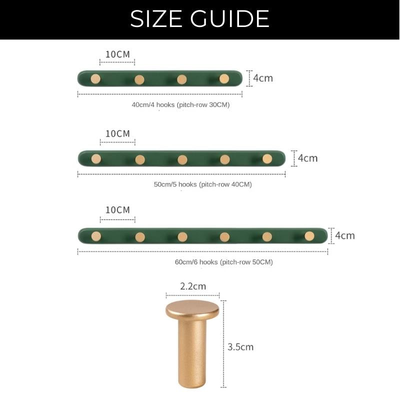 EleganceHome | Gold Hook Wall Coat Rack