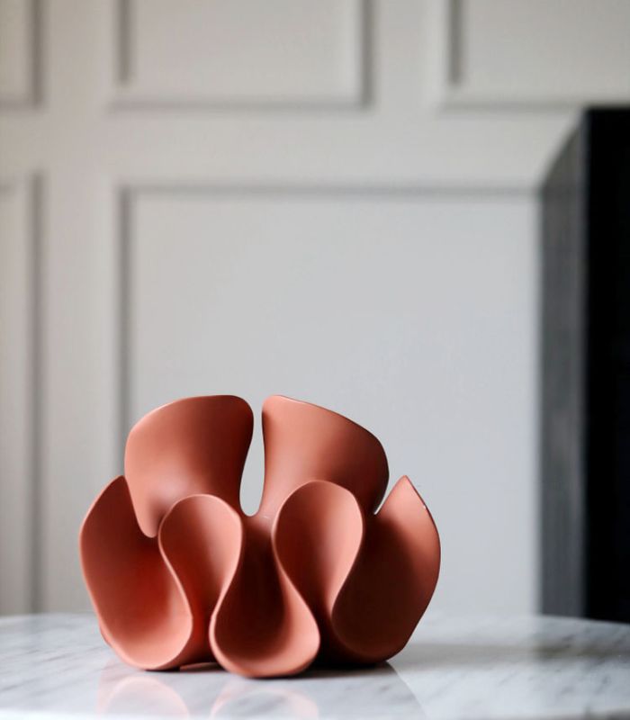 CoralBloom | Terracotta-Red Resin Coral Sculpture