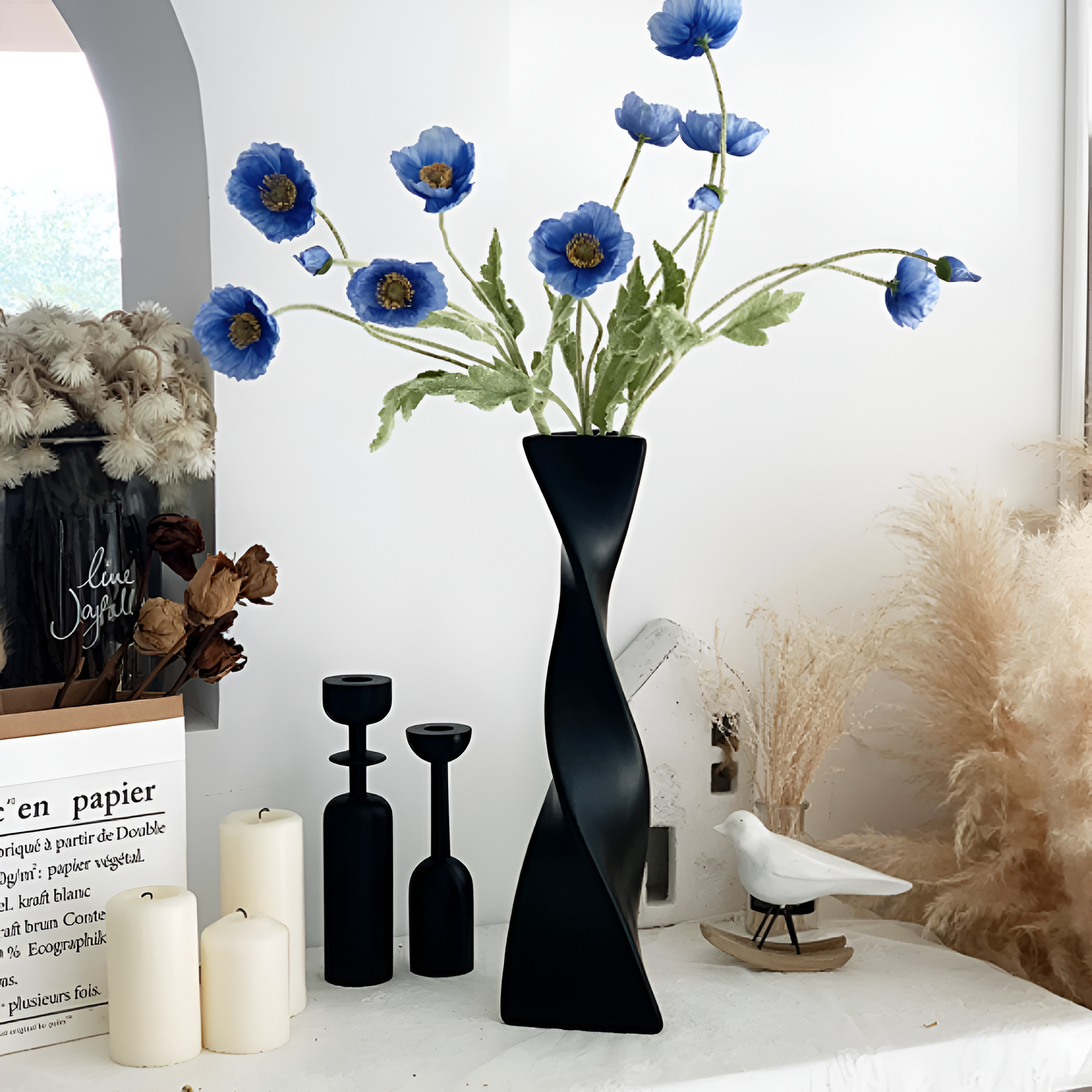 TwistForm | Sleek Spiral Ceramic Vase – Elegant Twist Design for Modern Spaces