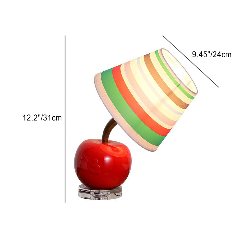 RainbowGlow | Contemporary Round Striped Apple Table Lamp