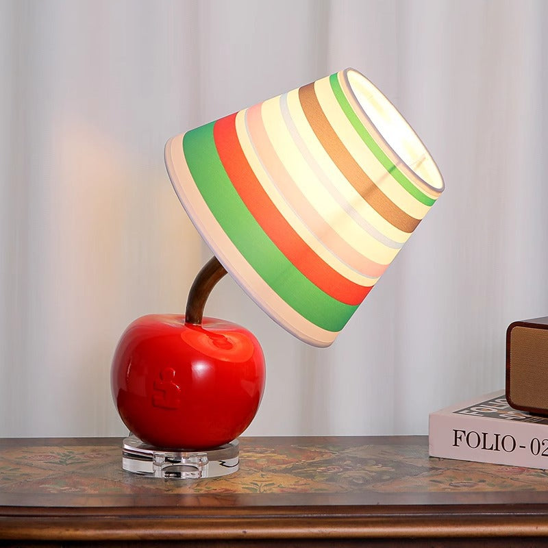 RainbowGlow | Contemporary Round Striped Apple Table Lamp