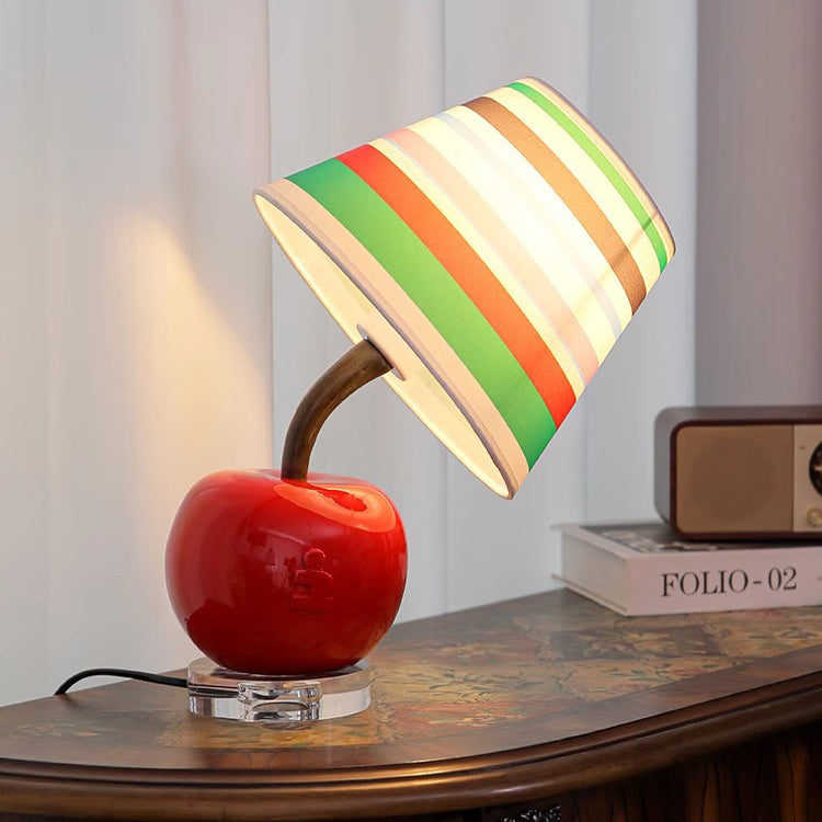 RainbowGlow | Contemporary Round Striped Apple Table Lamp