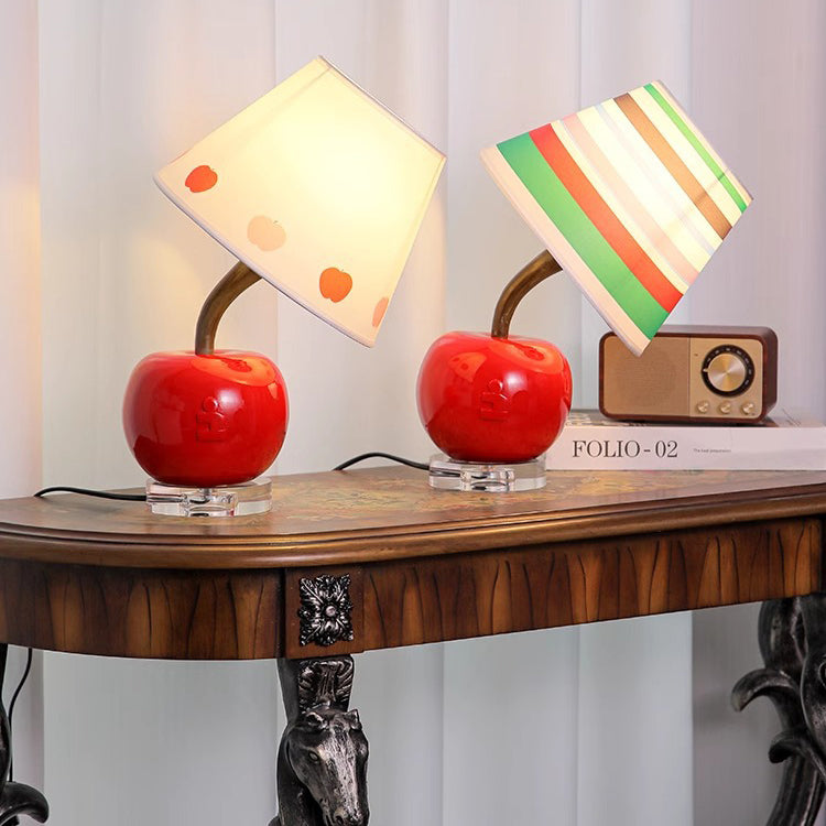 RainbowGlow | Contemporary Round Striped Apple Table Lamp