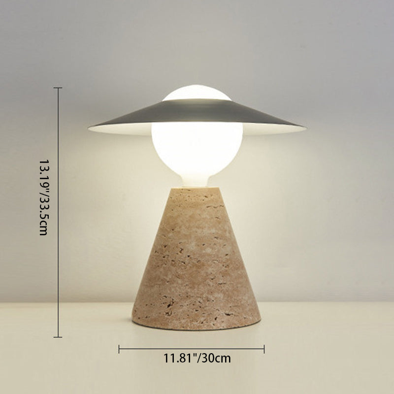 NordicSphere | Modern Cone & Black Hole Stone Table Lamp