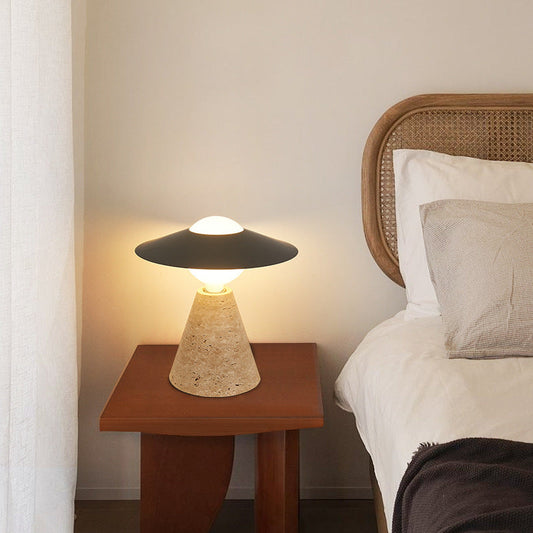 NordicSphere | Modern Cone & Black Hole Stone Table Lamp