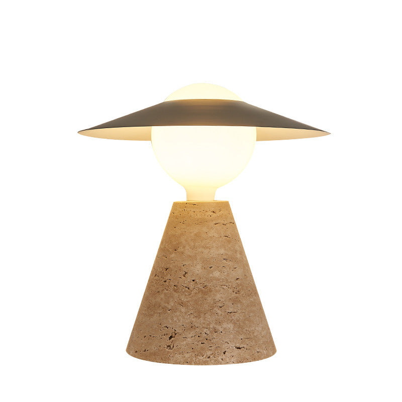 NordicSphere | Modern Cone & Black Hole Stone Table Lamp