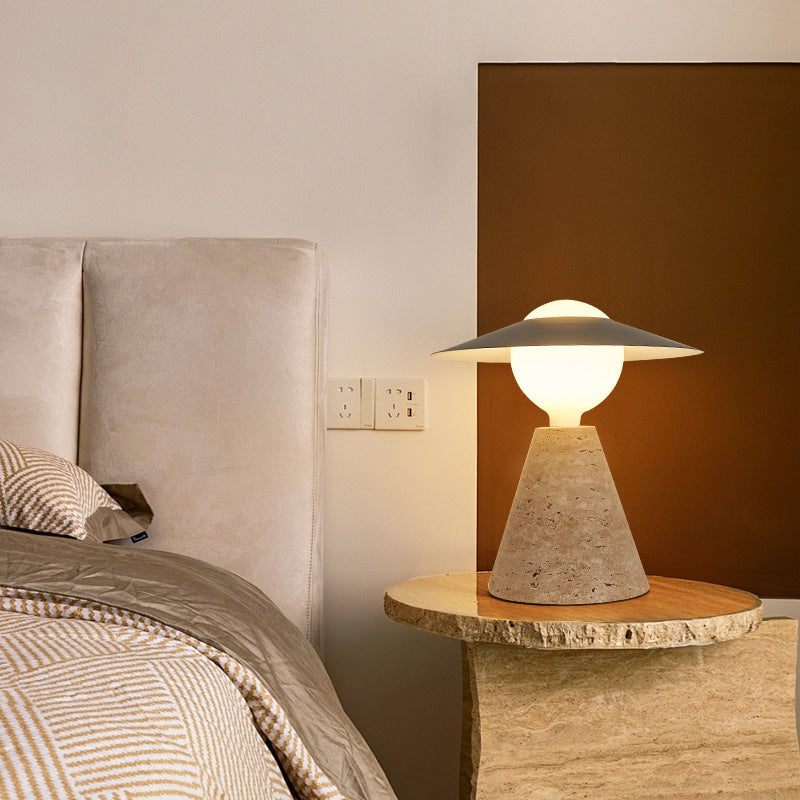 NordicSphere | Modern Cone & Black Hole Stone Table Lamp