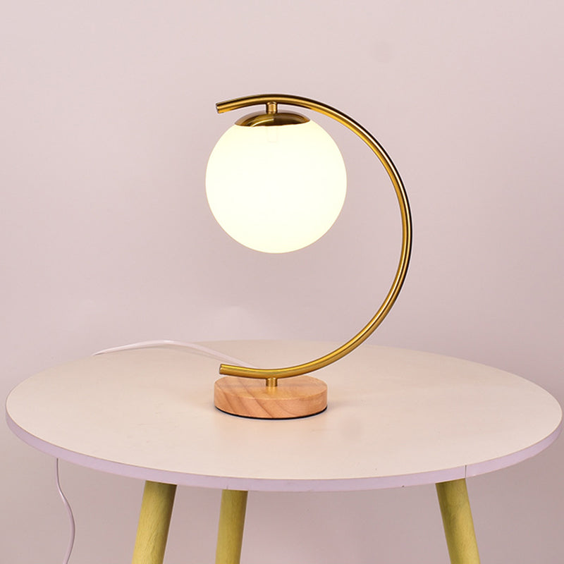 NordicGlow | Contemporary Iron & Solid Wood Table Lamp