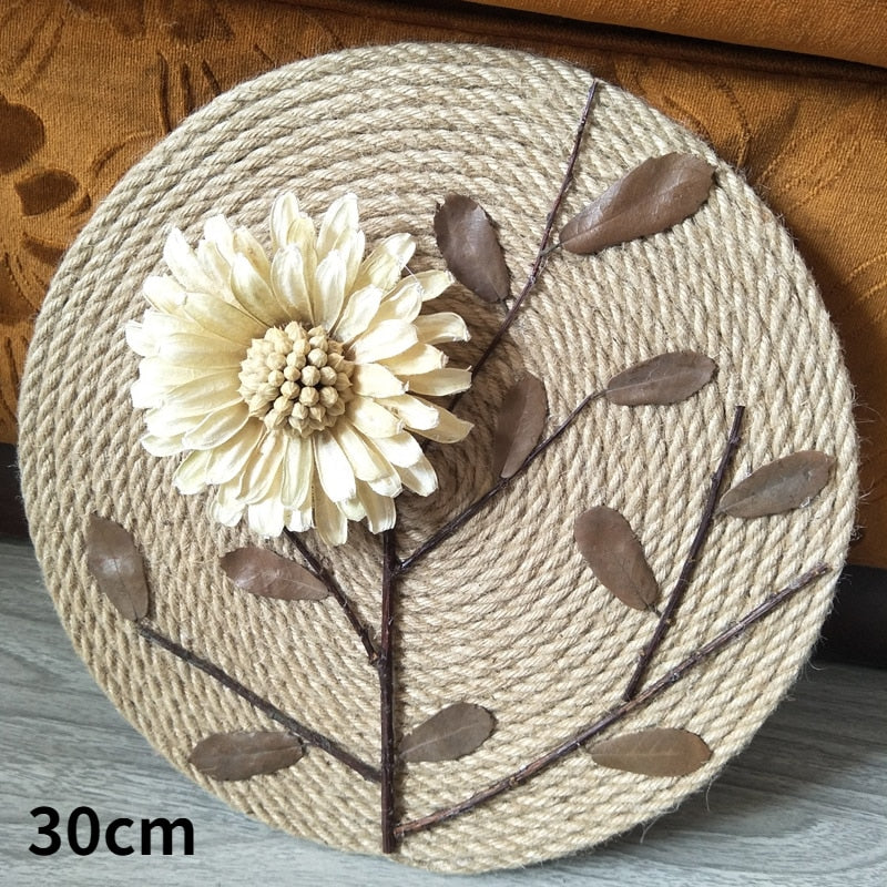 FloraRattan | Handwoven Rattan Wall Decor with Embossed Flowers