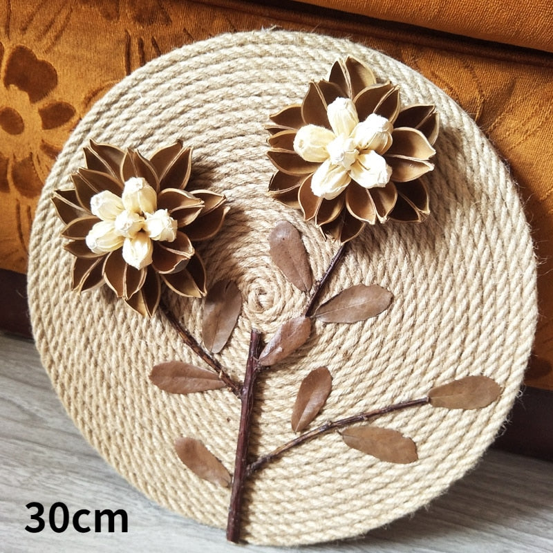 FloraRattan | Handwoven Rattan Wall Decor with Embossed Flowers