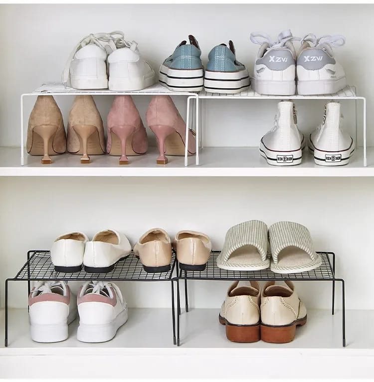 Adjustable Metal Shelf Organizer | Sleek Space-Saving Rack for Cabinets & Counters