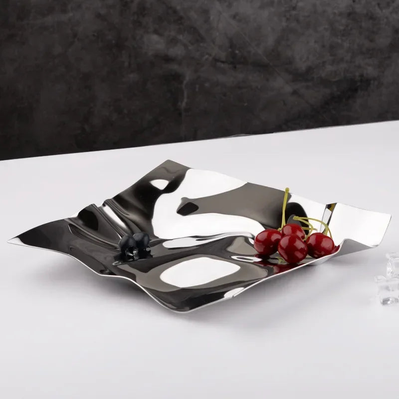 SilverEdge | Irregular Stainless Steel Serving Tray