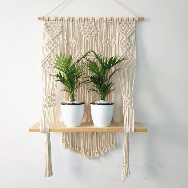 TerraLoom | Boho Chic Macramé Hanging Shelf