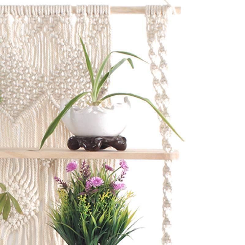 TerraLoom | Boho Chic Macramé Hanging Shelf