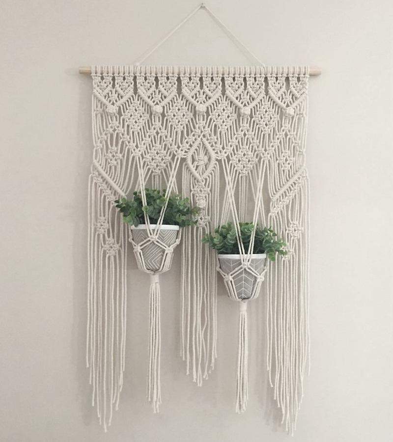 TerraLoom | Boho Chic Macramé Hanging Shelf
