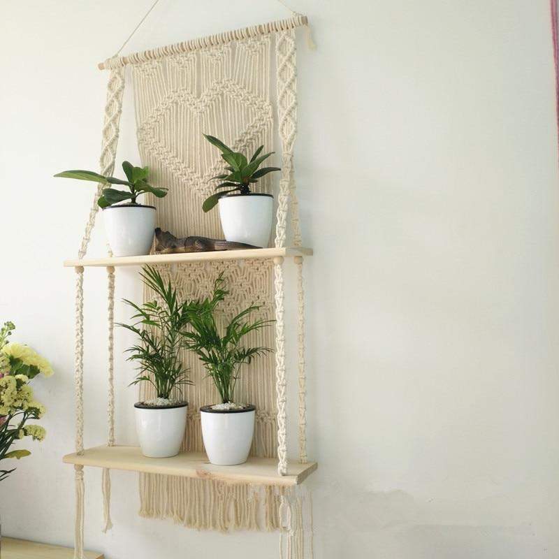 TerraLoom | Boho Chic Macramé Hanging Shelf