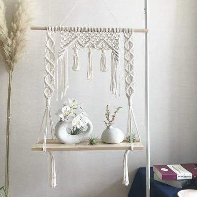 TerraLoom | Boho Chic Macramé Hanging Shelf