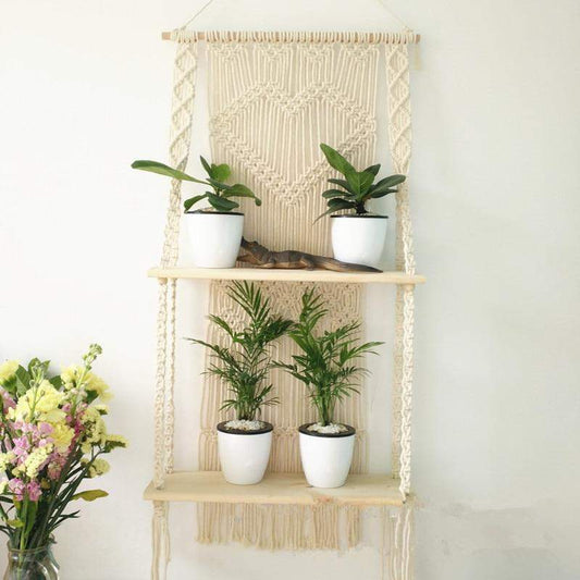 TerraLoom | Boho Chic Macramé Hanging Shelf