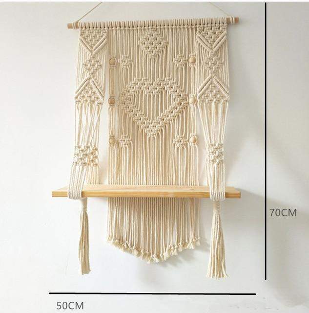 TerraLoom | Boho Chic Macramé Hanging Shelf