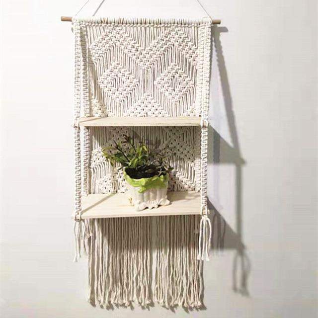 TerraLoom | Boho Chic Macramé Hanging Shelf