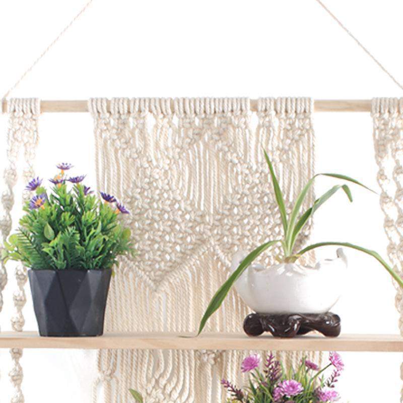 TerraLoom | Boho Chic Macramé Hanging Shelf
