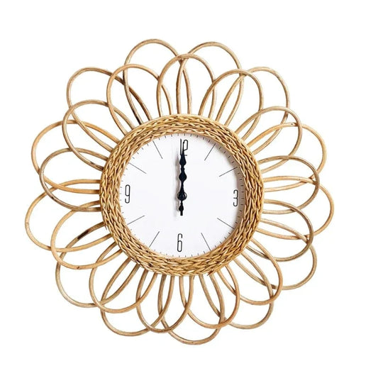 TerraNest | Boho Rattan Wall Clock