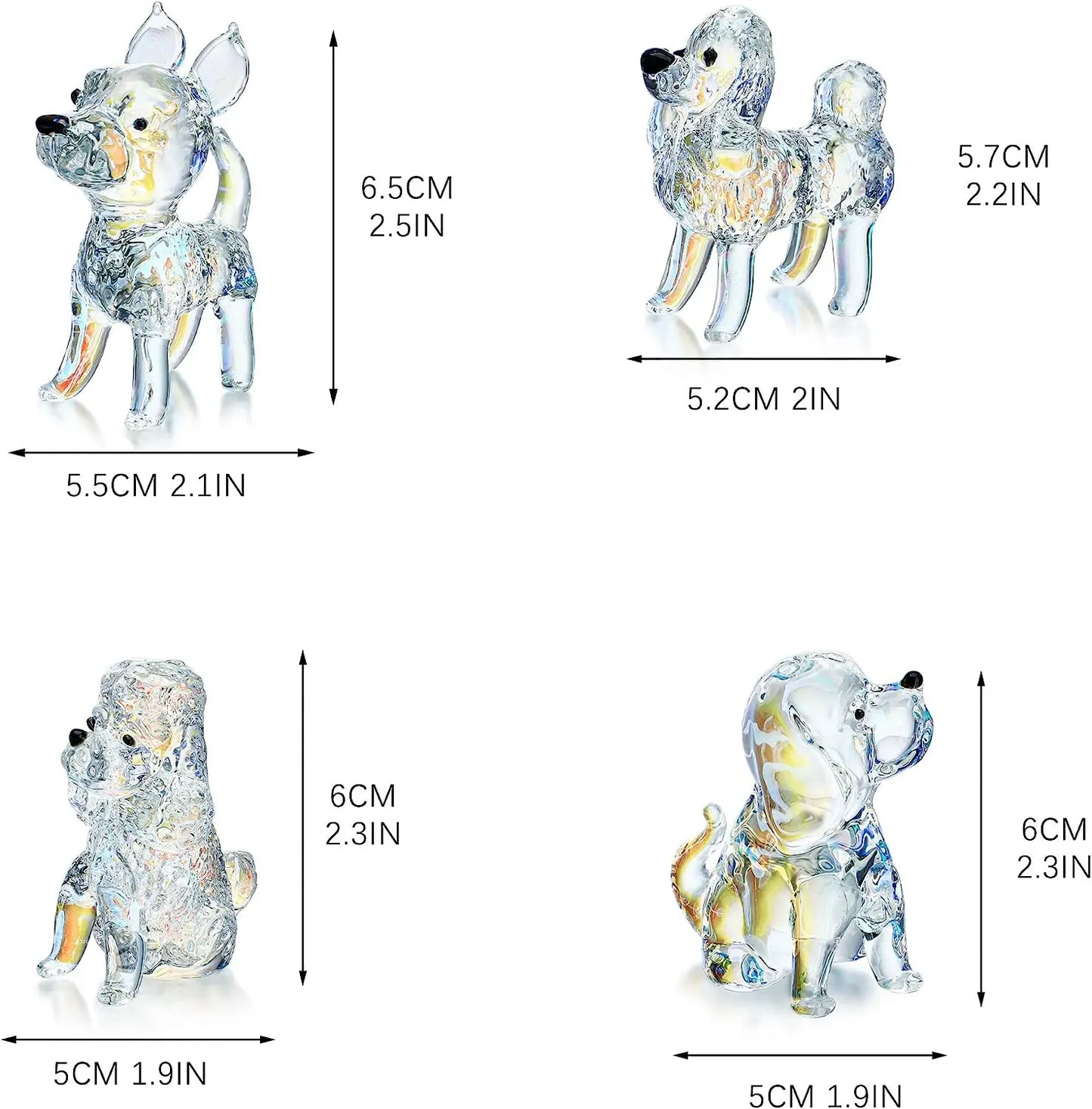 Charming Crystal Pups | Decorative Glass Dog Figures