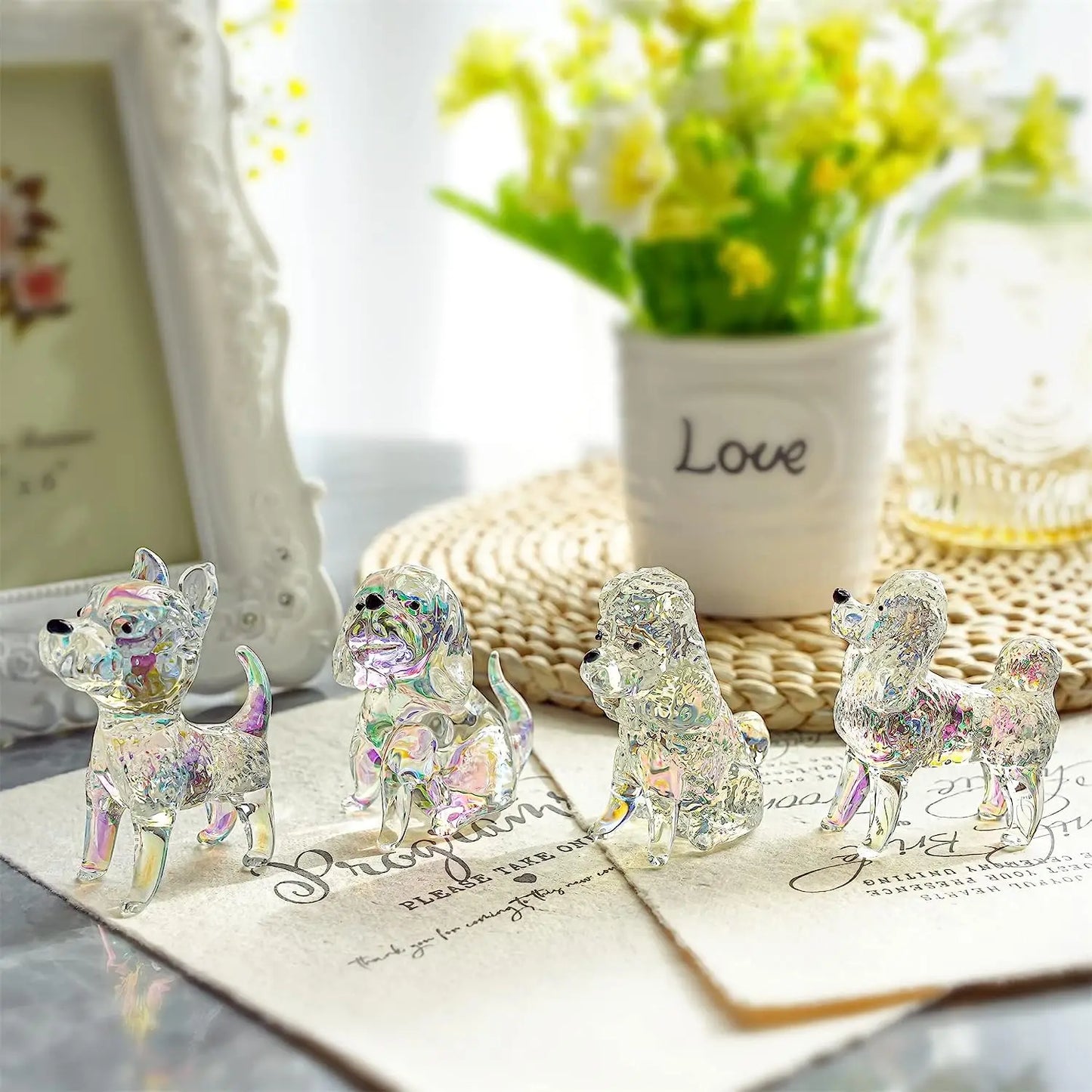 Charming Crystal Pups | Decorative Glass Dog Figures