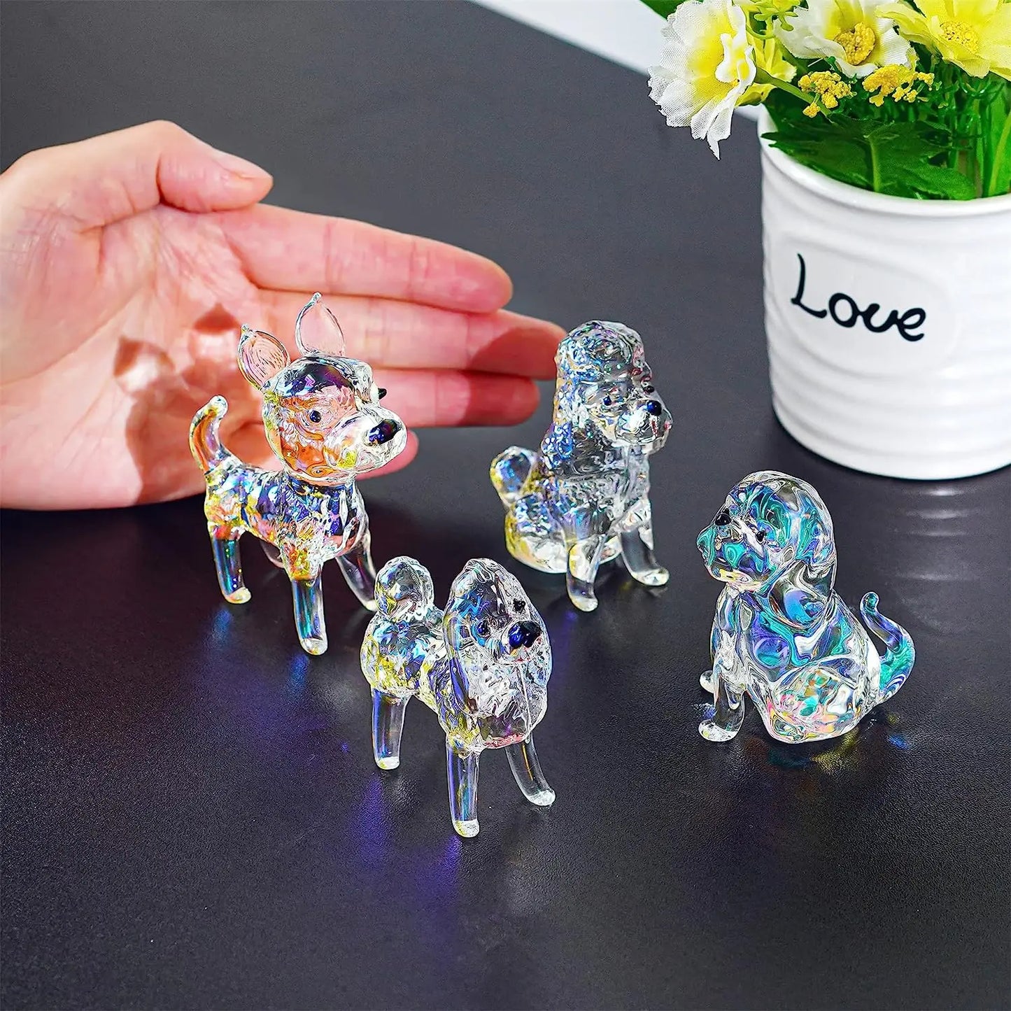 Charming Crystal Pups | Decorative Glass Dog Figures